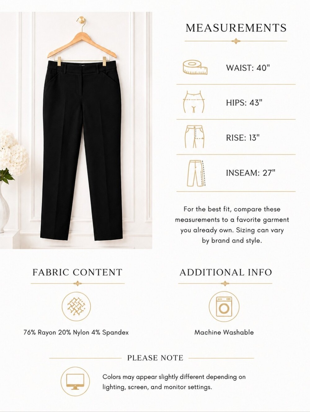 NWT Hilary Radley Pull On Black Ankle Pants Faux Fly XXL - Picture 8 of 11
